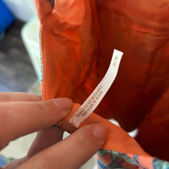 NWT FREE PEOPLE Dear You Dress Drawstring Waist Ruffle Straps Rayon Orange M nwt - Picture 4 of 11
